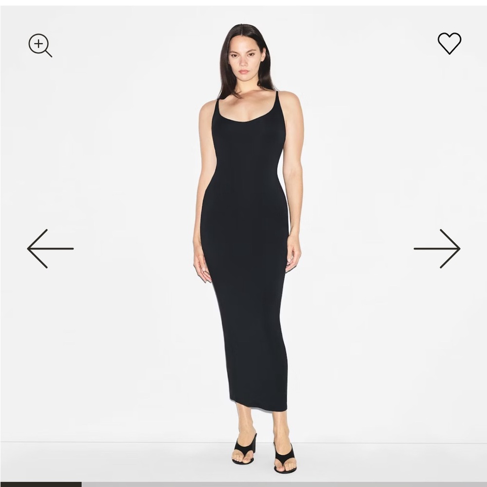 SKIMS smooth layers scoop neck long dress NWOT